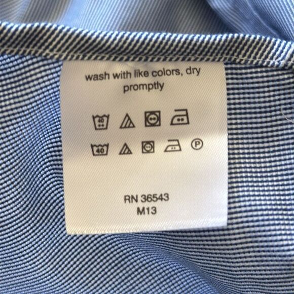 Calvin Klein Slim Fit Stretch Non-Iron Dress Shirt 14‎ 1/2 Blue Mens - Picture 9 of 11